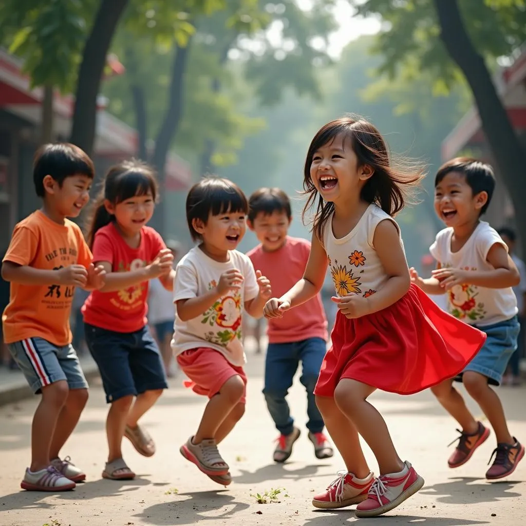 Trẻ em chơi nhảy bài Bống Bống Bang Bang