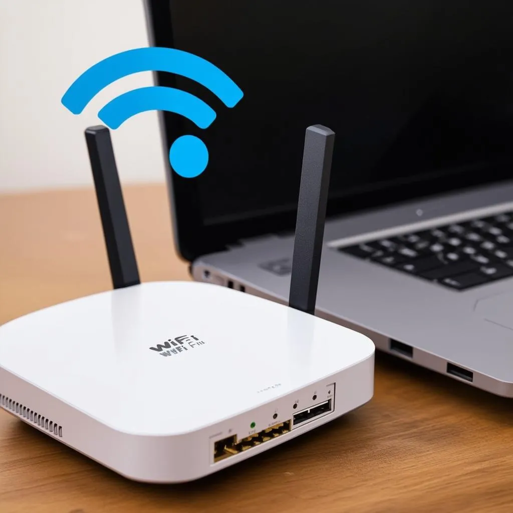 Router Wifi và máy tính