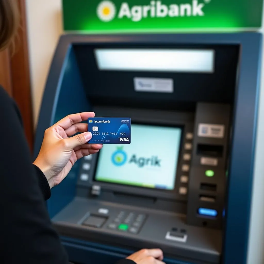 Rút tiền Techcombank không cần thẻ ATM tại ATM Agribank 