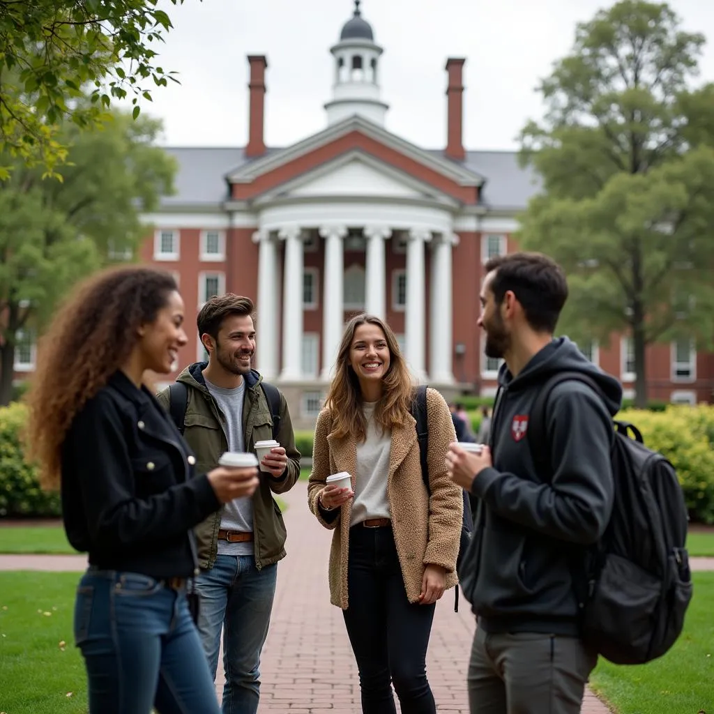 Sinh viên Harvard trao đổi sôi nổi tại khuôn viên trường đại học