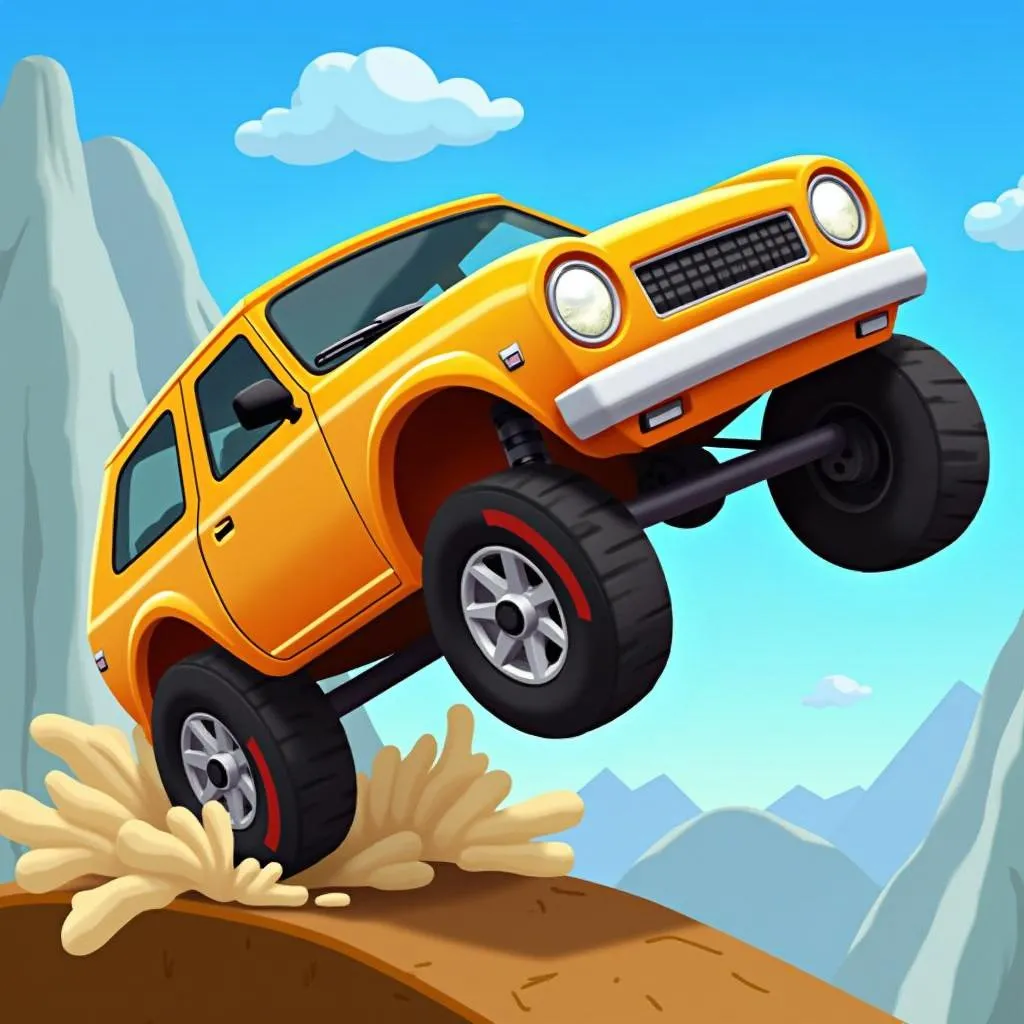 Hình ảnh về những chiếc xe va chạm và phá hủy trong game Hill Climb Racing