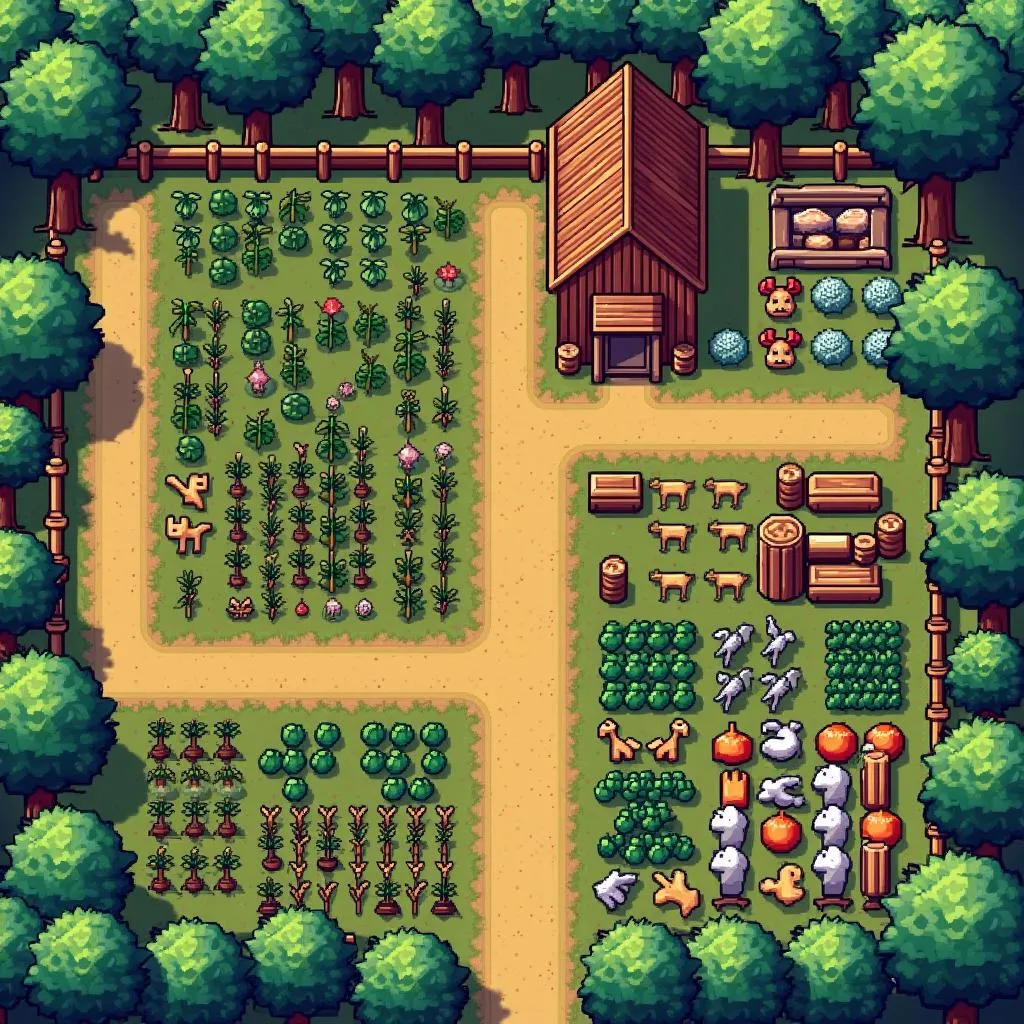 Cảnh vật yên bình trong game Stardew Valley