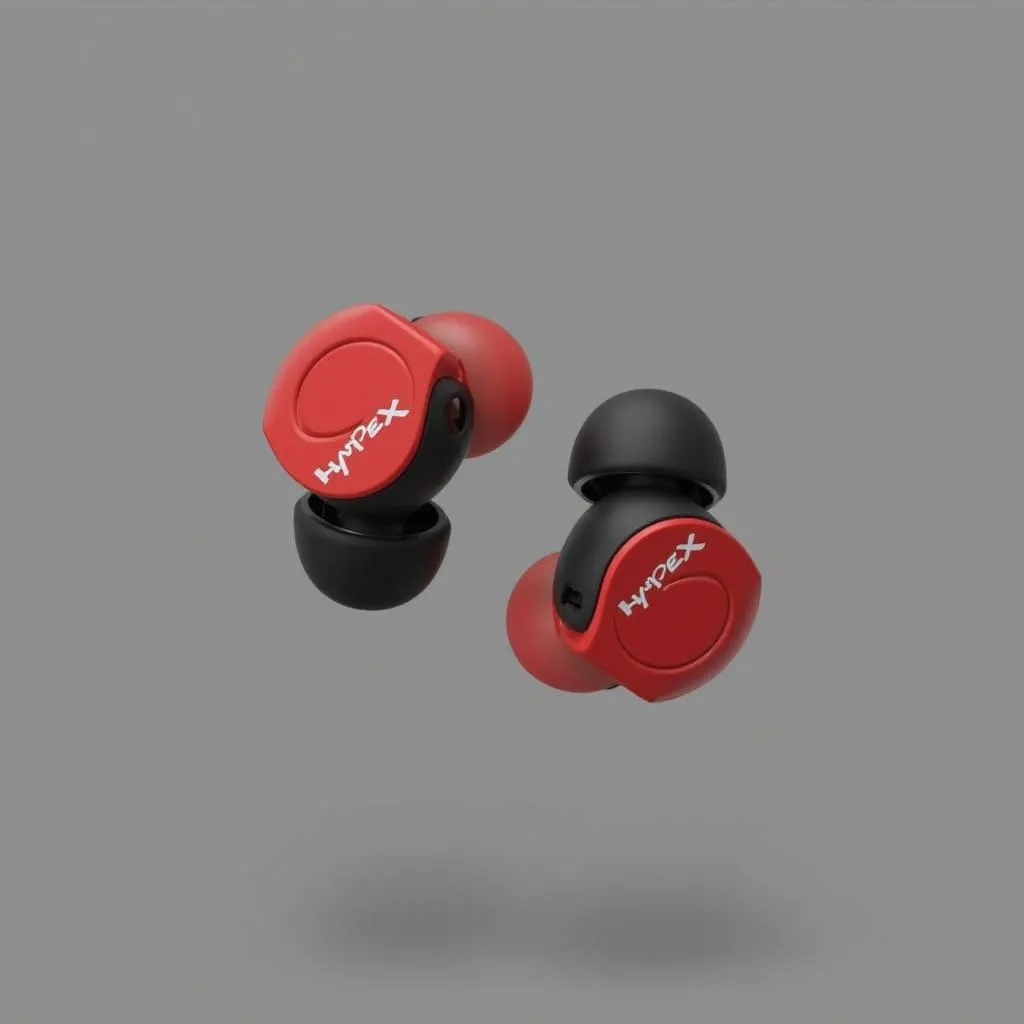 Tai nghe HyperX Cloud Gaming Earbuds màu đỏ đen, thiết kế nhỏ gọn, dây rút gọn tiện lợi