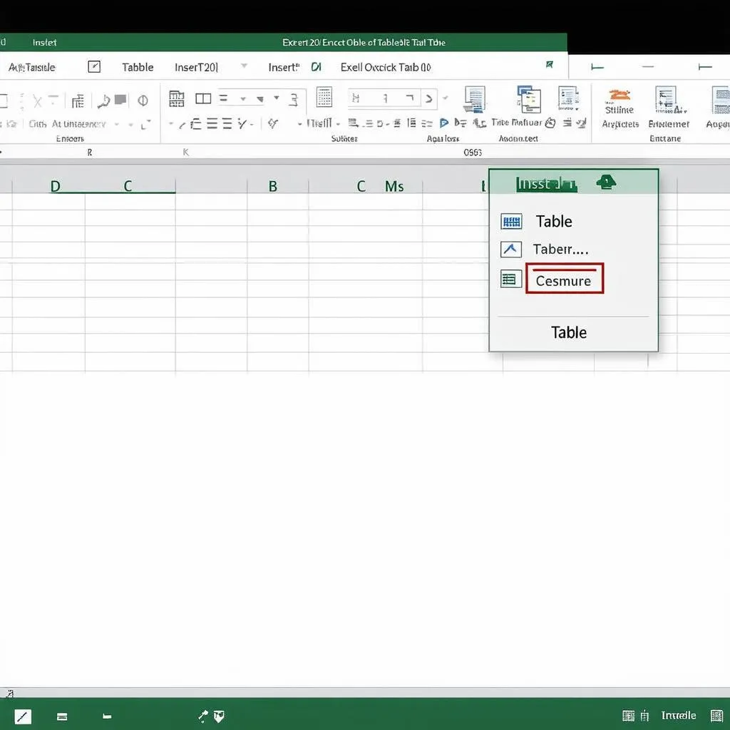 Tạo bảng trong Excel 2013