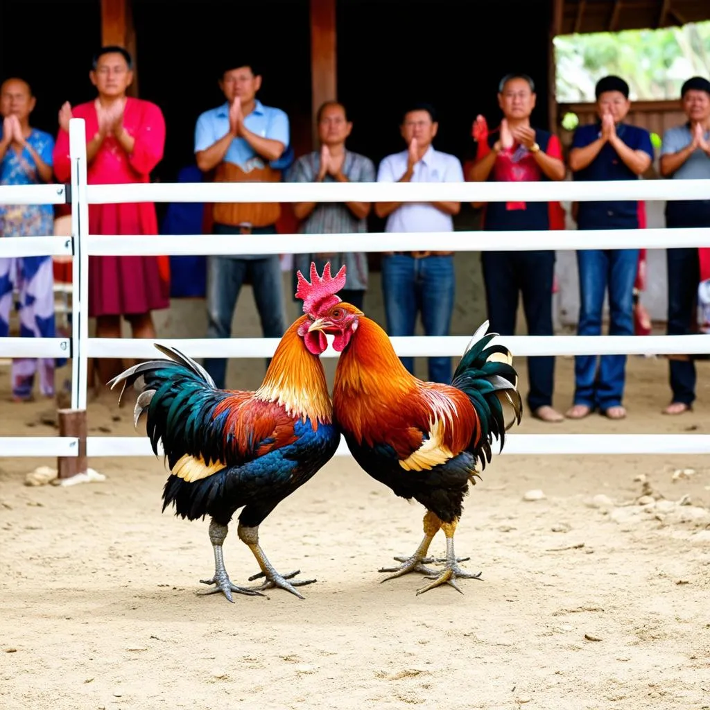 Gà chọi thi đấu