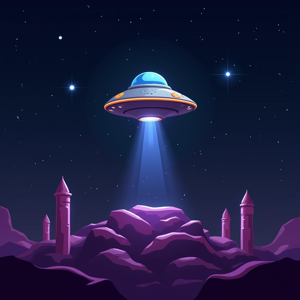 Hình ảnh minh họa cho 2D UFO Game Unity