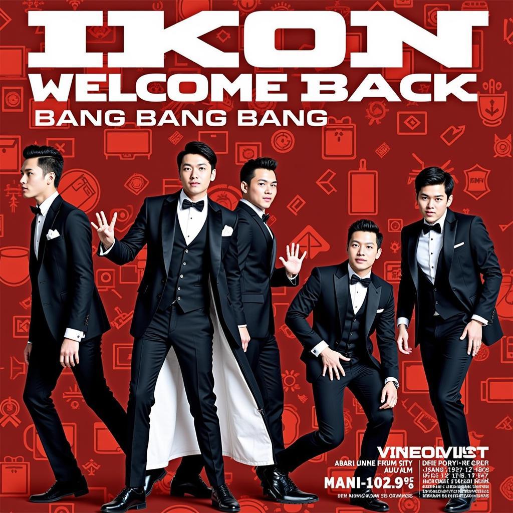 Bìa album "Welcome Back" của IKON với ca khúc chủ đề "Bang Bang Bang"