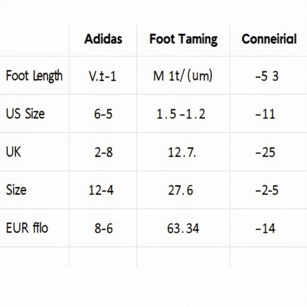 Bảng Quy Đổi Size Giày Adidas Nữ