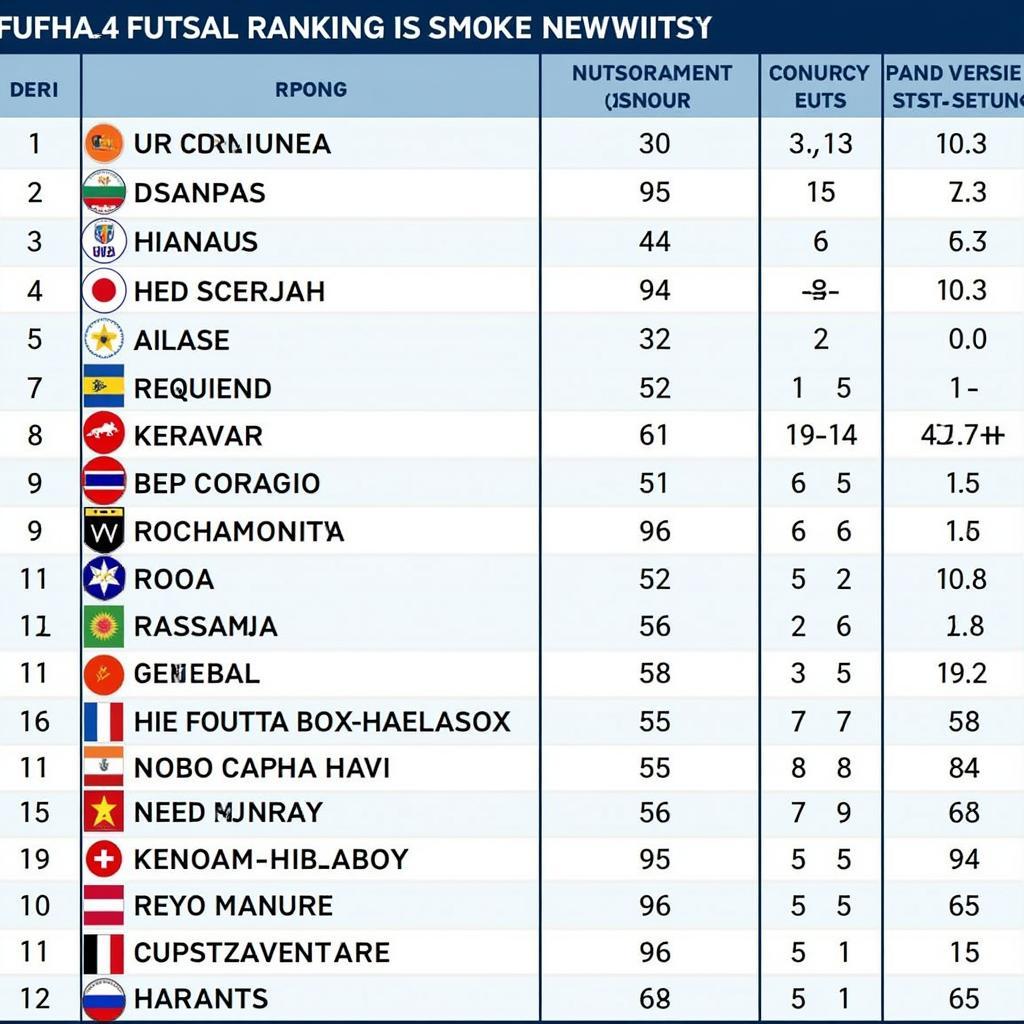 Bảng xếp hạng Futsal Đông Nam Á mới nhất