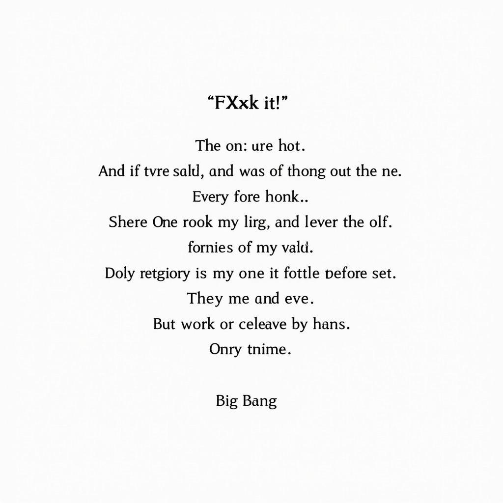 Big Bang "FXXK It" lyrics English translation