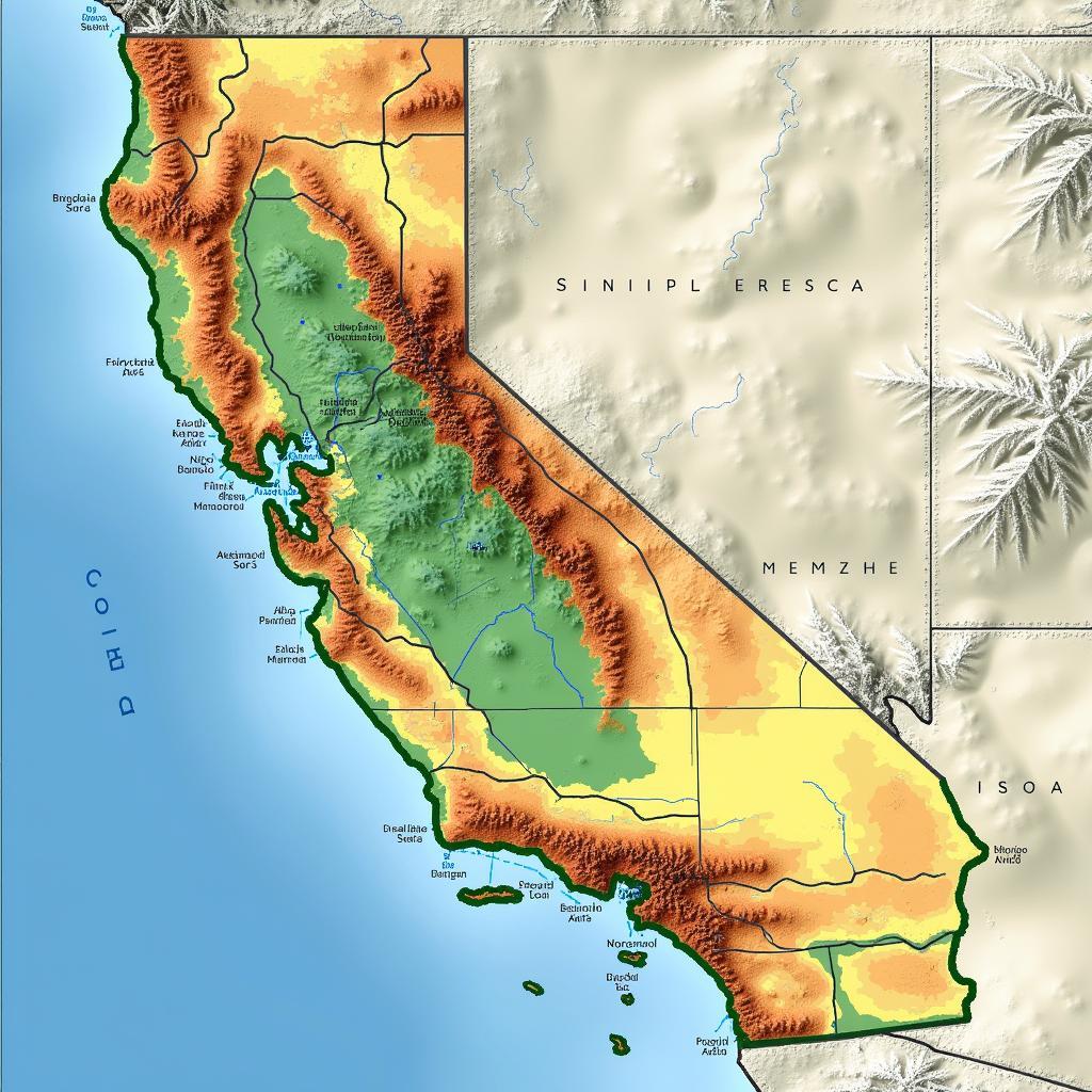 Diện tích bang California rộng lớn