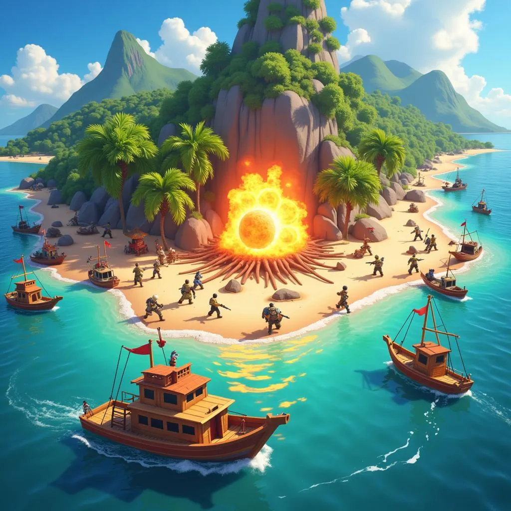 cuộc chiến trong game boom beach