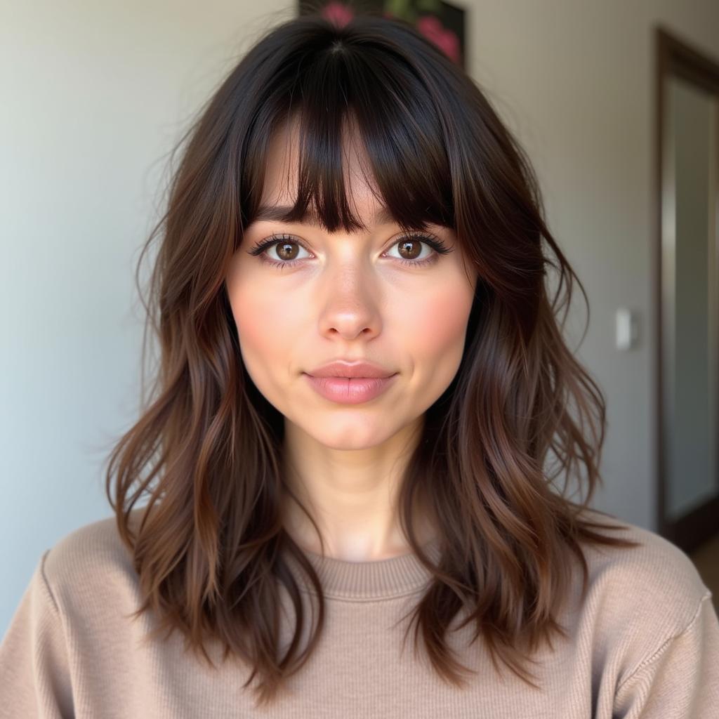 Kiểu tóc mái ngố cute bangs hot trend hiện nay