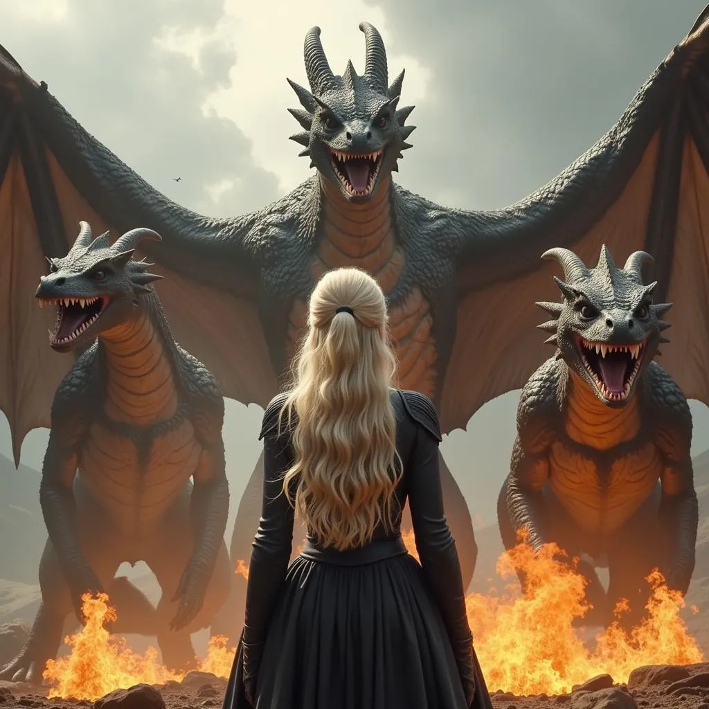 Daenerys Targaryen và những chú rồng