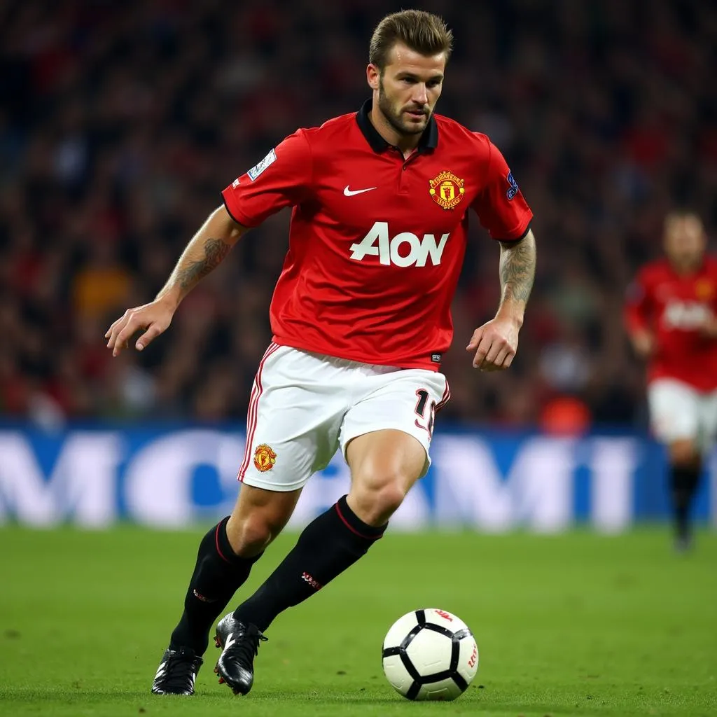 David Beckham trong màu áo Manchester United