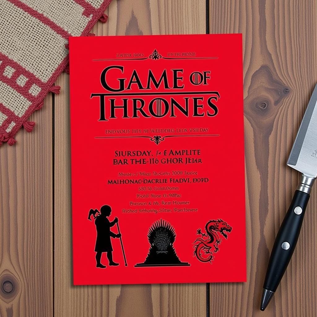 Lưu ý khi sử dụng lời mời cưới Game of Thrones