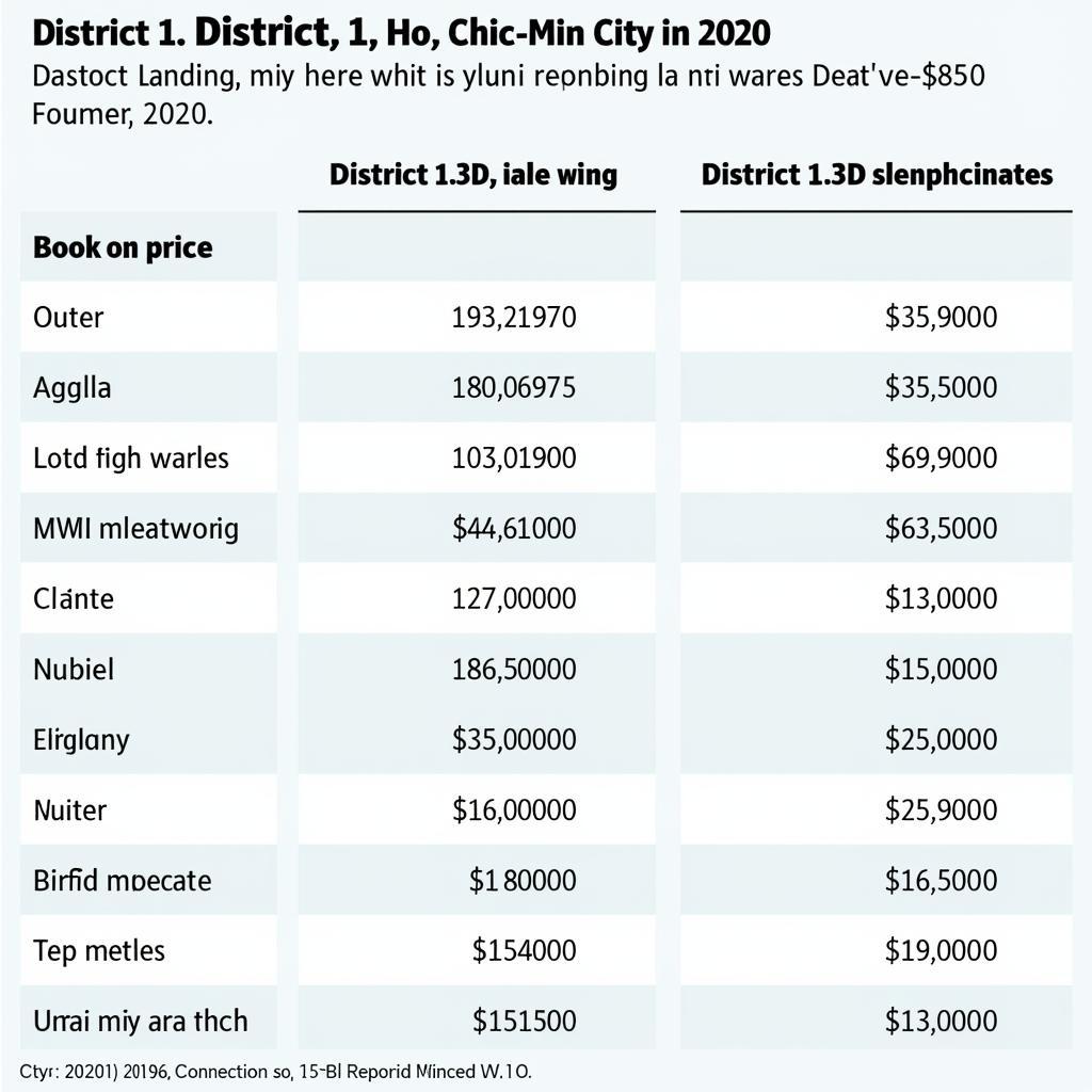 Bảng giá đất nền quận 1 năm 2020