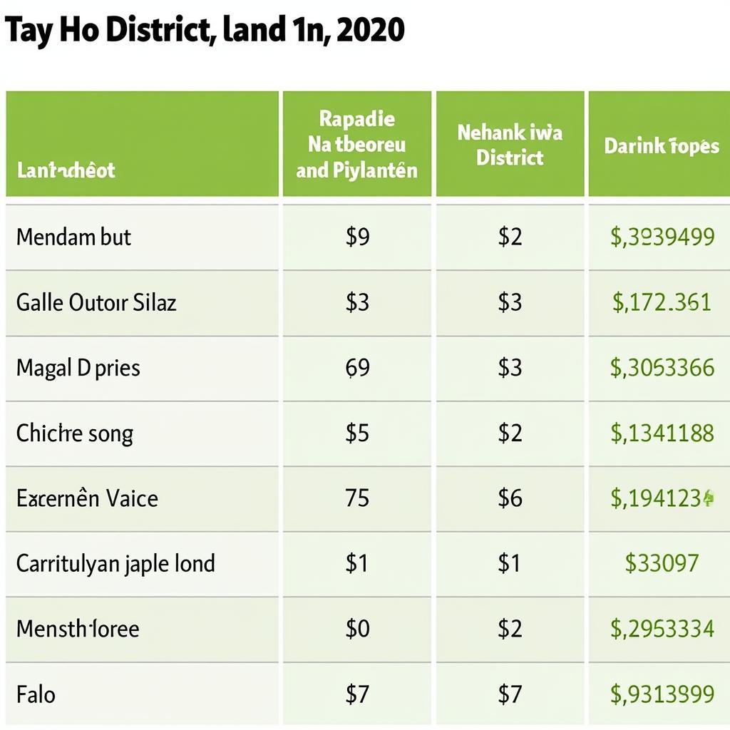 Bảng giá đất nền quận Tây Hồ năm 2020