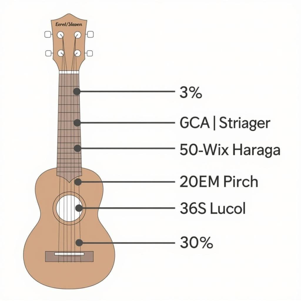 Hình ảnh cấu tạo dây đàn ukulele