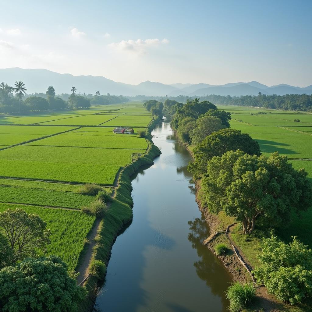 Hình ảnh về con sông Mekong chảy qua đồng bằng sông Cửu Long