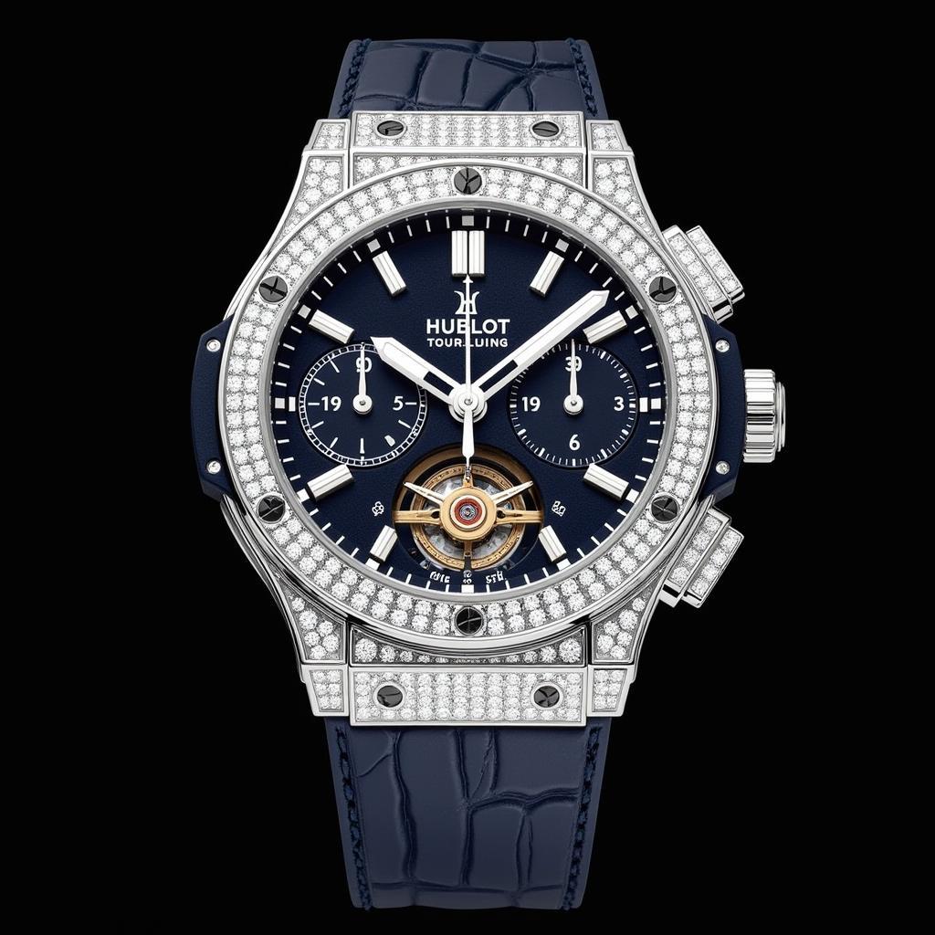 Hublot Big Bang Tourbillon Croco High Jewellery viên kim cương