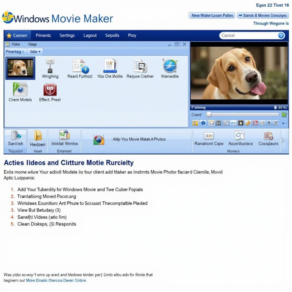 Giao diện chính của Windows Movie Maker