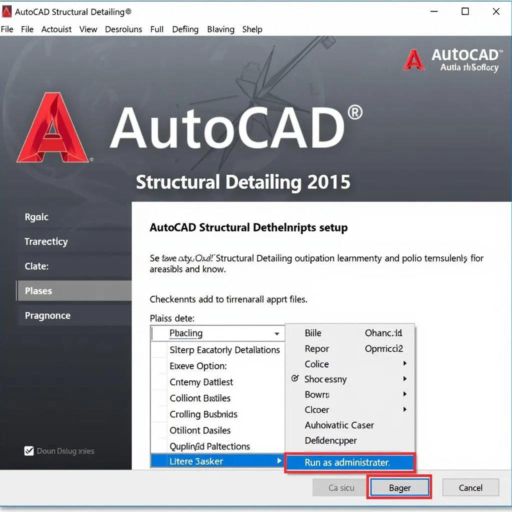 Running AutoCAD Structural Detailing 2015 setup file