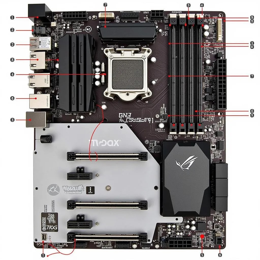 Các khe cắm trên mainboard Asus TUF B360 Pro Gaming