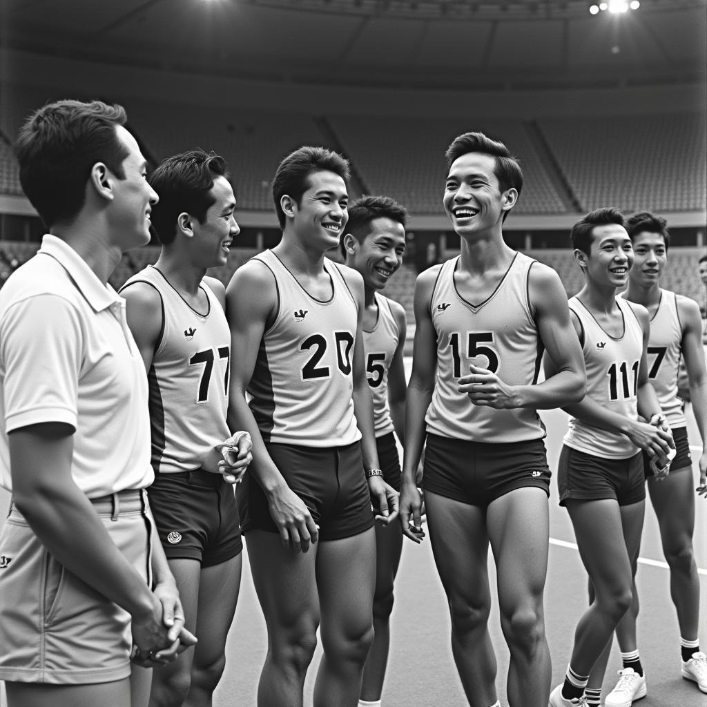 Bức ảnh những vận động viên nhận huy chương tại SEA Games 1959