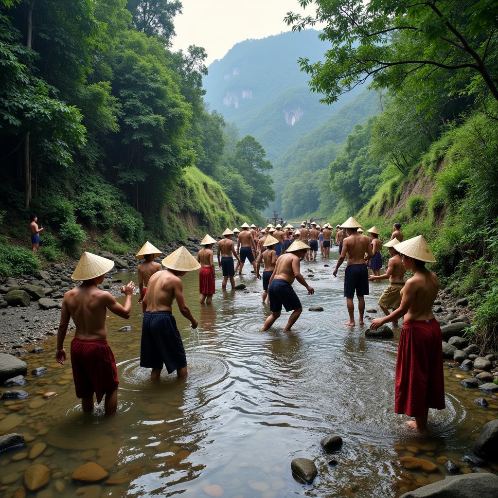 Hình ảnh suối bang và các nghi lễ tâm linh