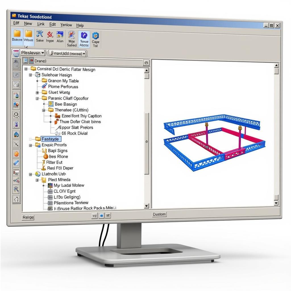 Giao diện phần mềm Tekla