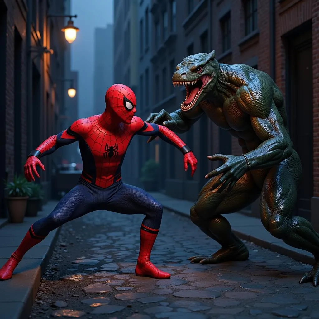 The Amazing Spider-Man chiến đấu với Lizard