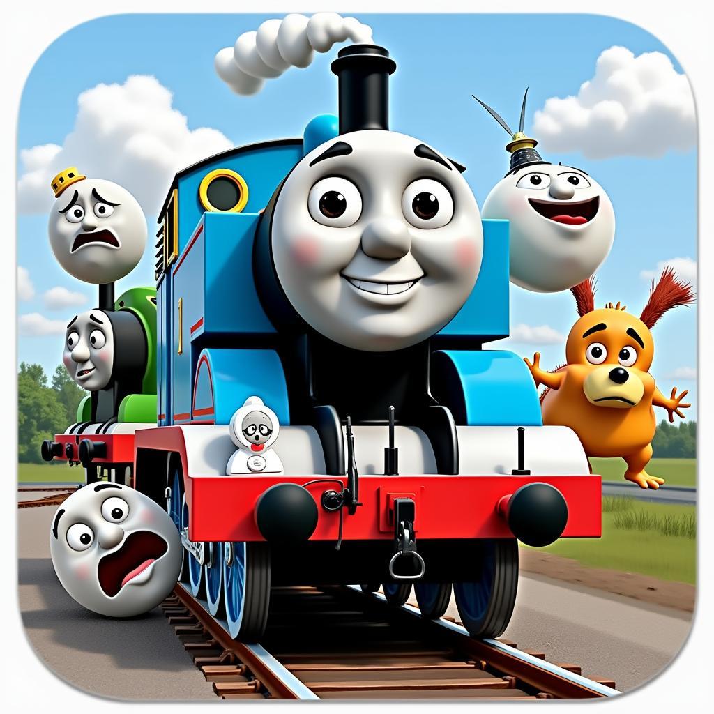 Hình ảnh Thomas The Train thể hiện các cung bậc cảm xúc