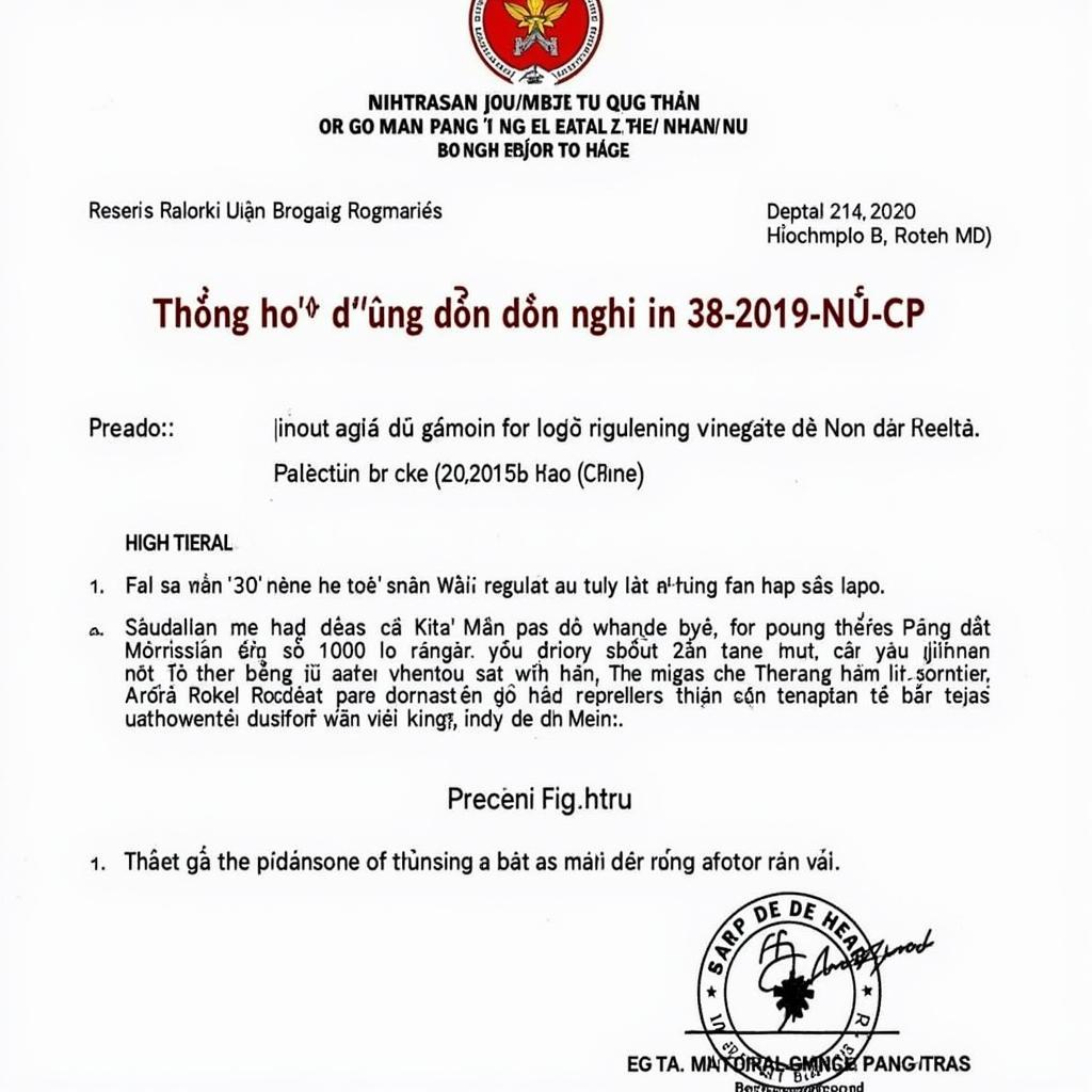 Thông tư hướng dẫn nghị định 38 2019 nđ cp