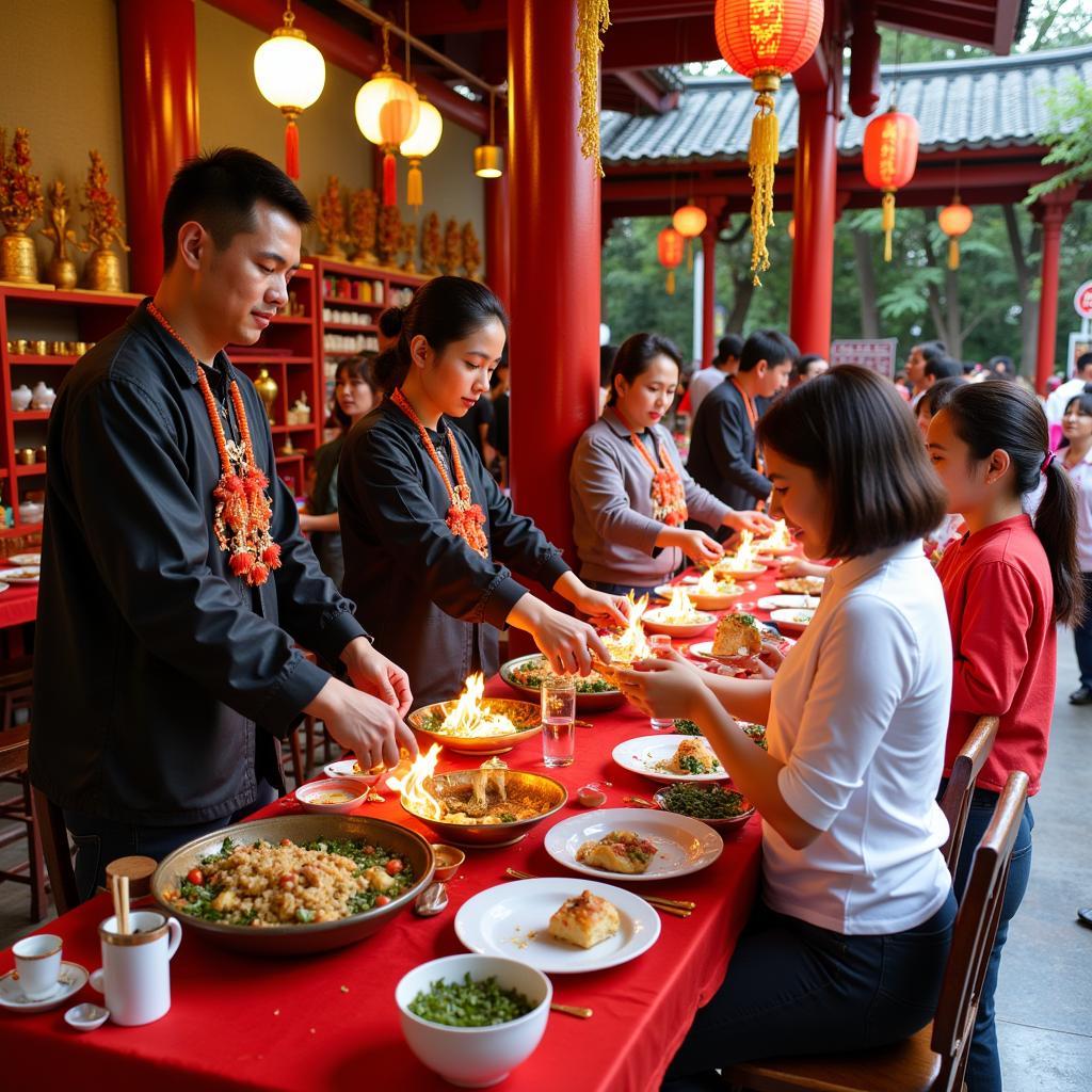 Nghi thức "tuc bang quang" tại một ngôi chùa ở Hà Nội