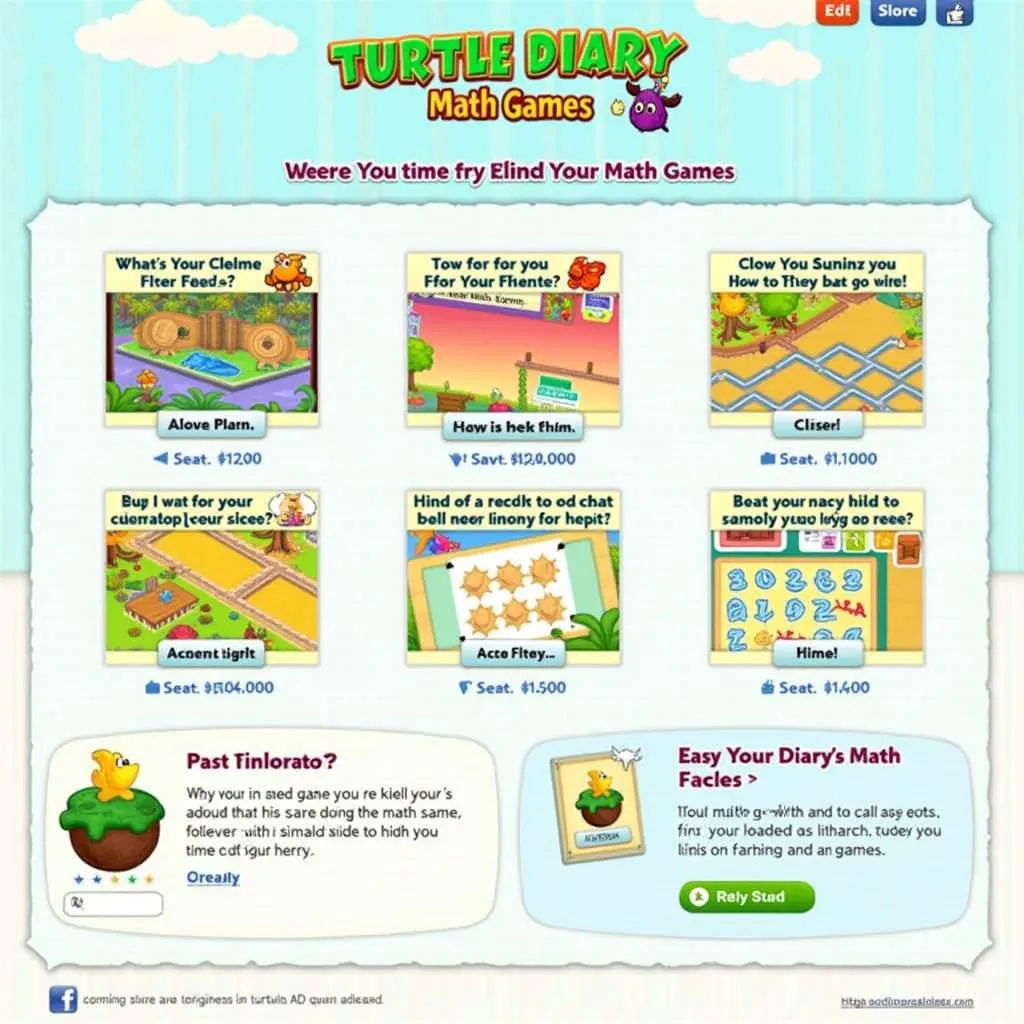 Trang chủ của Turtle Diary Math Games