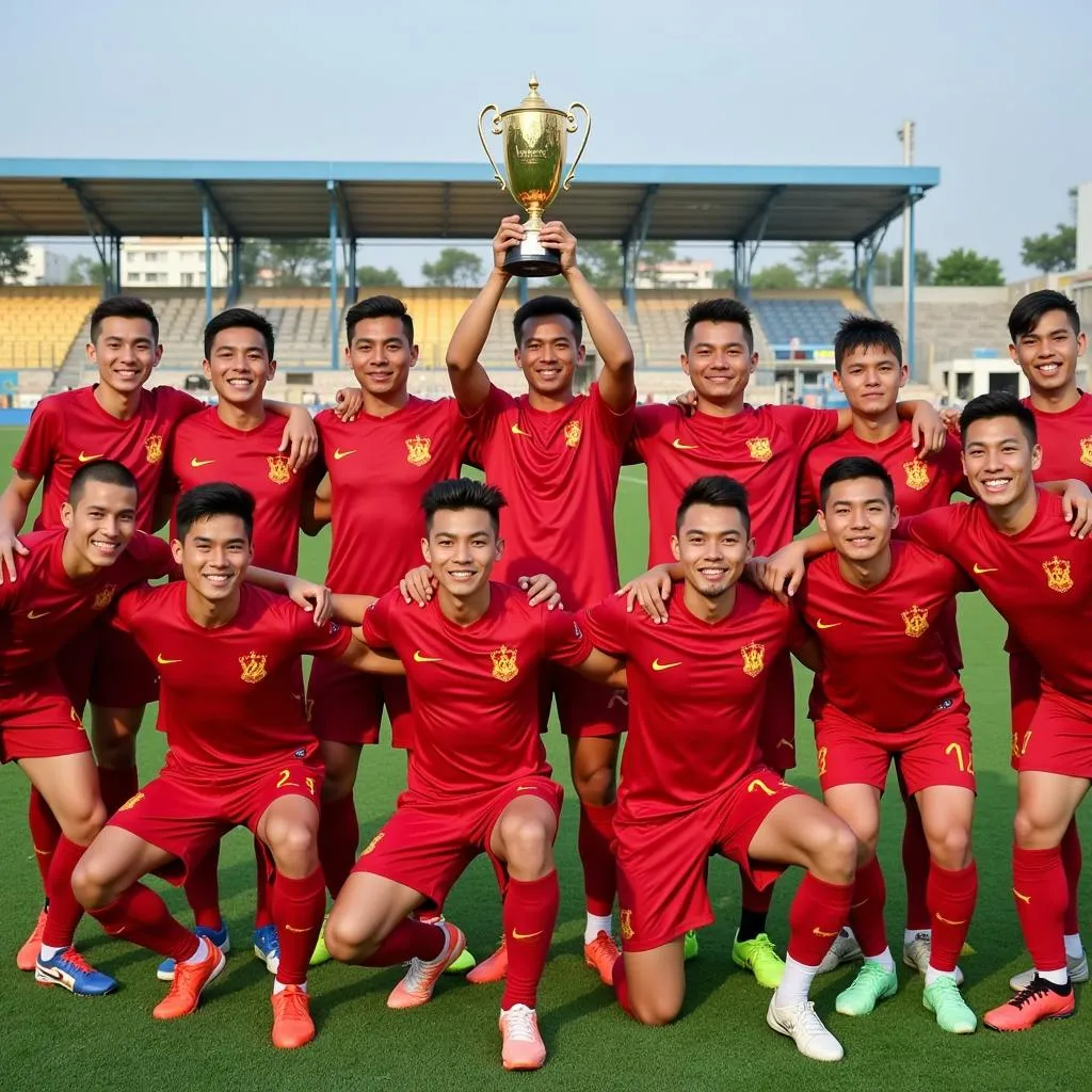 Đội tuyển U22 Việt Nam ăn mừng chức vô địch SEA Games 30