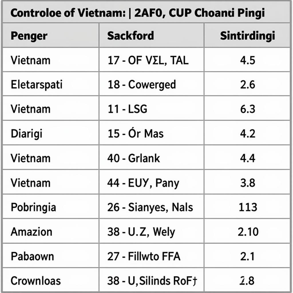 Bảng Xếp Hạng Chung Cuộc AFF Cup 2010