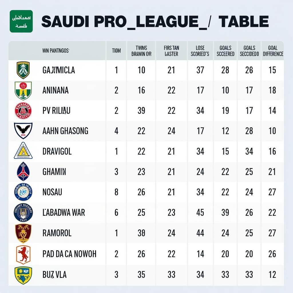 Bảng xếp hạng Saudi Pro League mới nhất