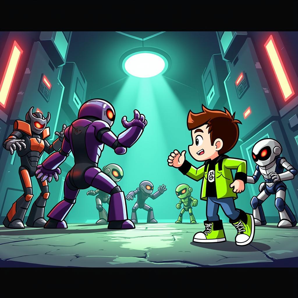 Ben 10 Alien Force Video Game DS Gameplay: Ben Tennyson transforms into a powerful alien to fight enemies