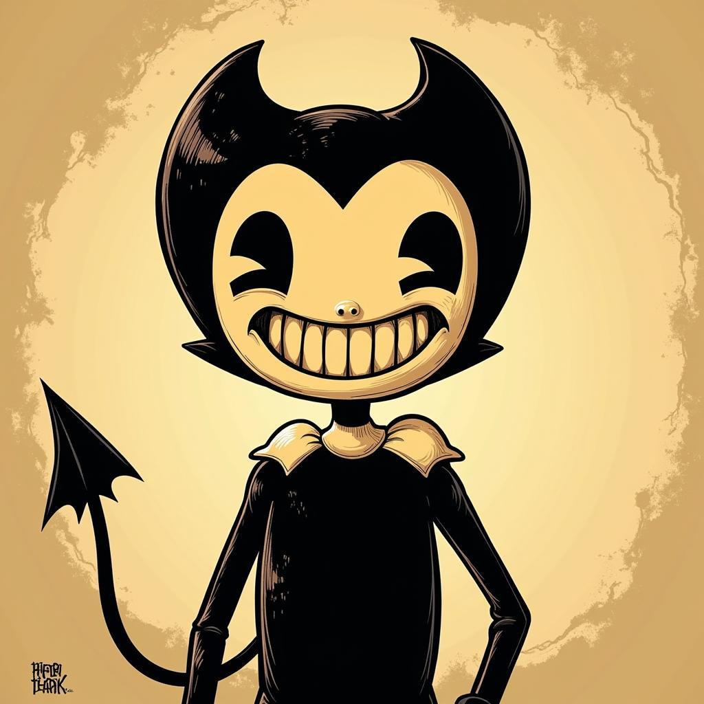 Game kinh dị Bendy and the Ink Machine với hình ảnh chú gấu Bendy đáng sợ