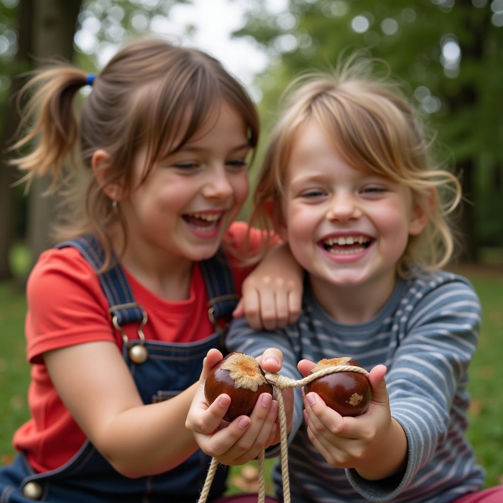 Conkers, a traditional Irish children's game