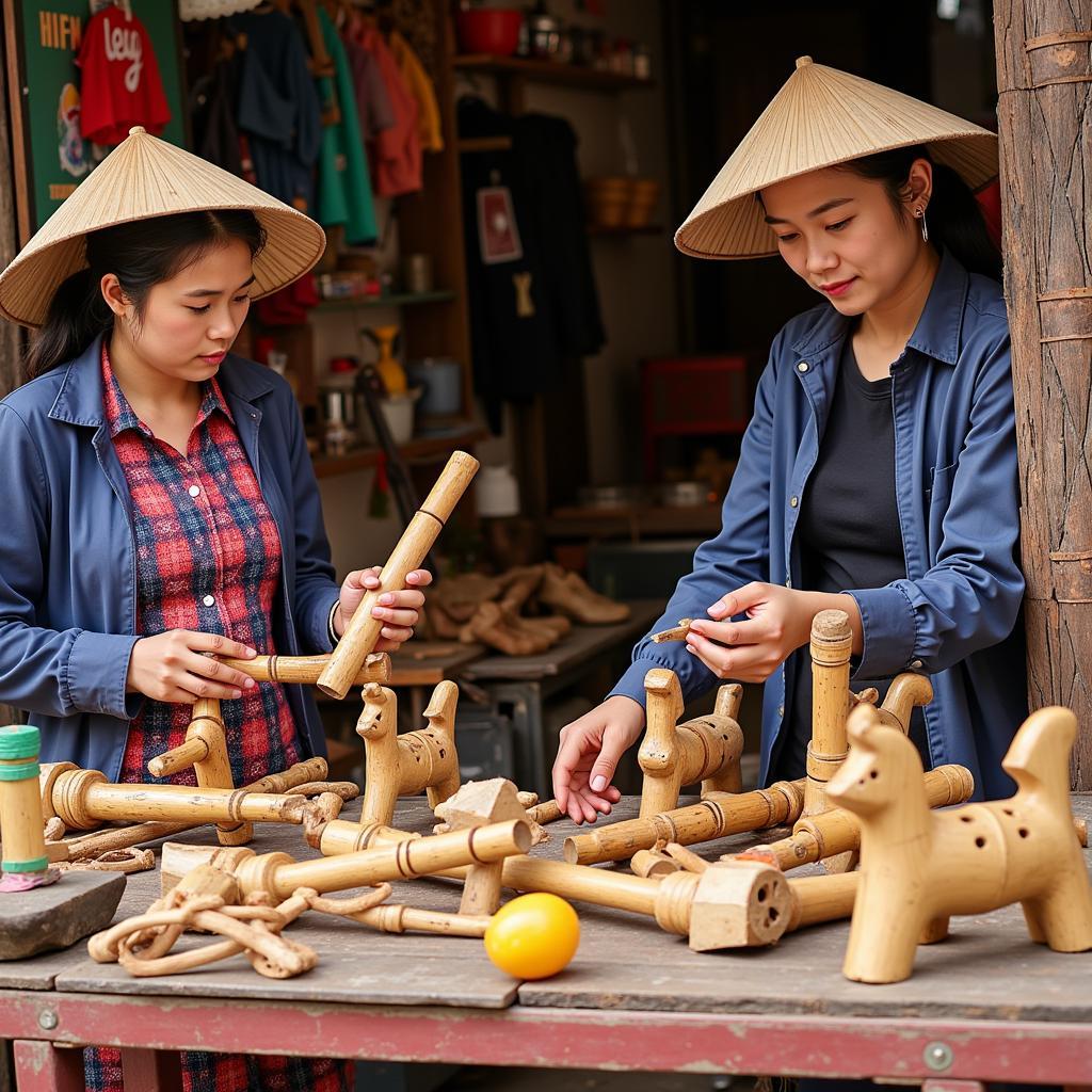 Đồ chơi bằng tre làng Phú Xuyên