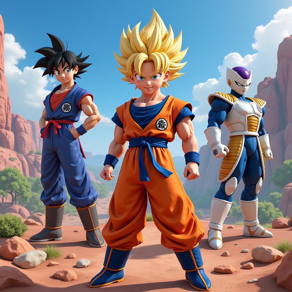 Đồ họa 3D đẹp mắt trong game Dragon Ball Super 3D