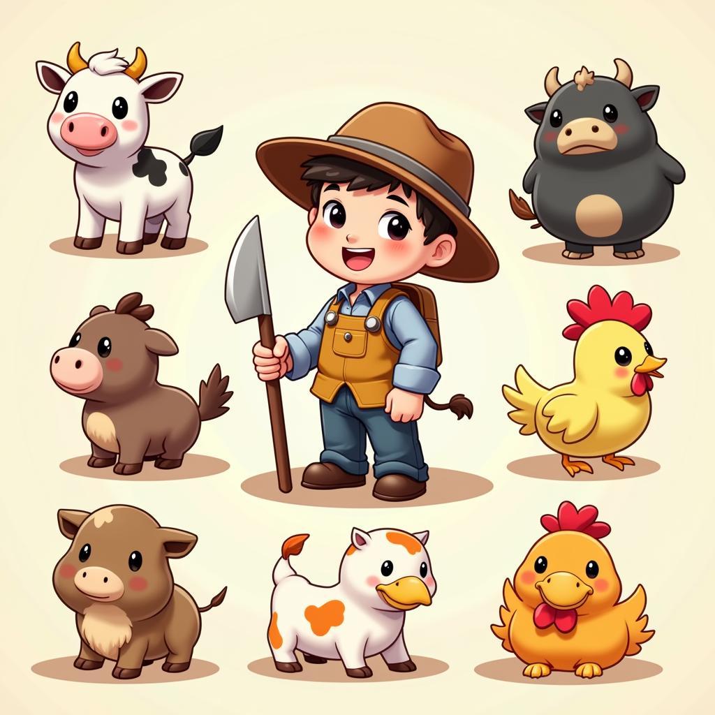 Hình ảnh minh họa các nhân vật Farm Heroes Saga