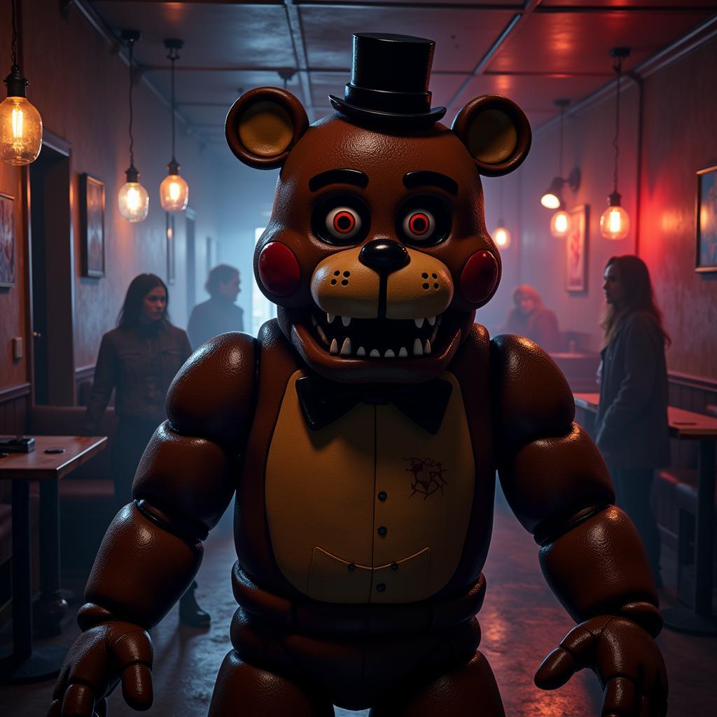 Game kinh dị Five Nights at Freddy's với hình ảnh chú gấu Freddy đáng sợ