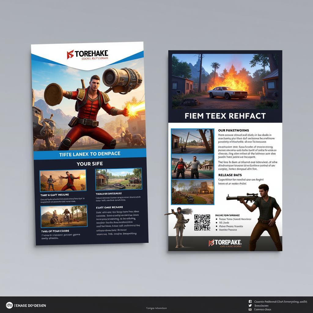 Game brochure example: a professional, visually appealing document designed to showcase your game