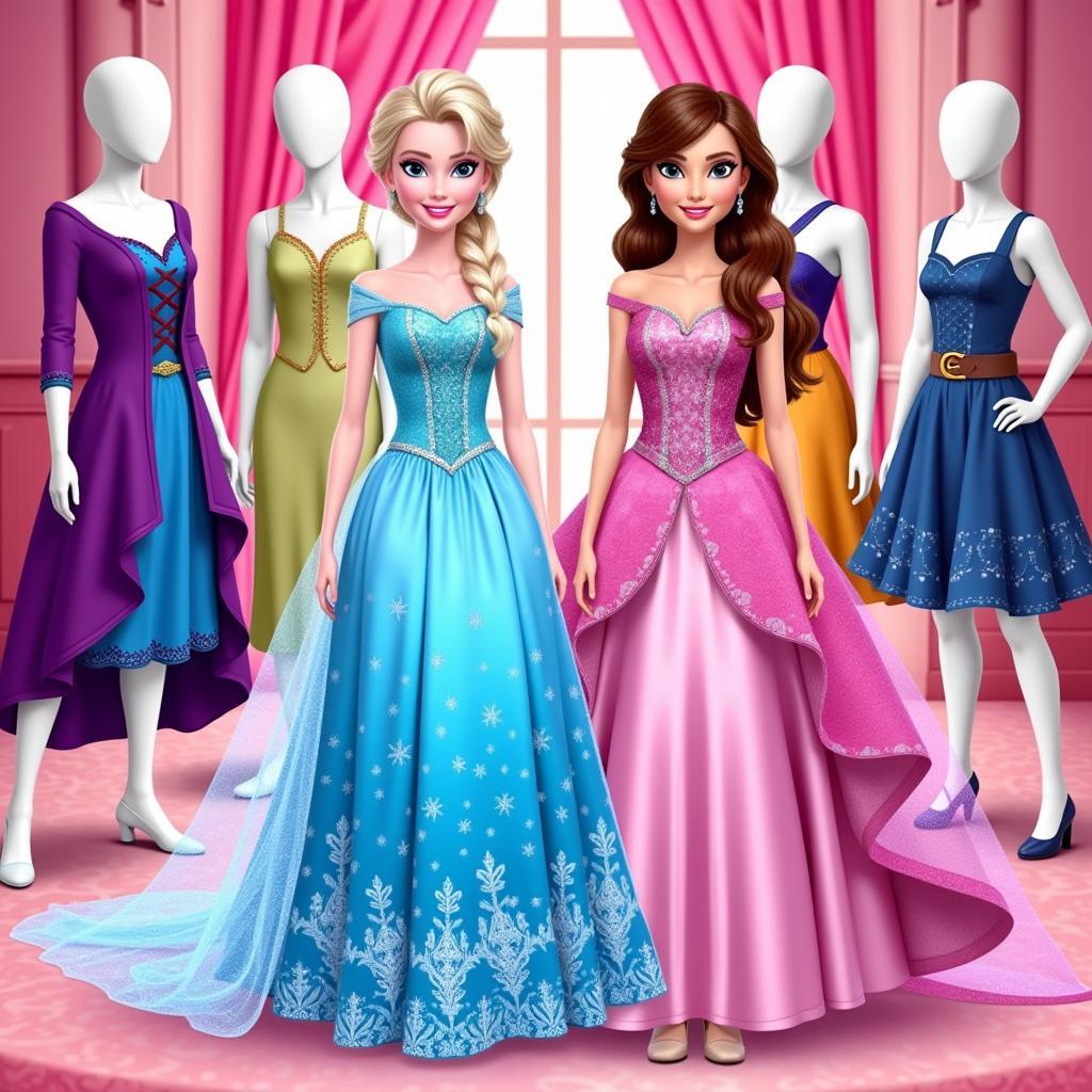 Elsa and Barbie Dress Up:  Tạo phong cách thời trang cho hai nàng công chúa