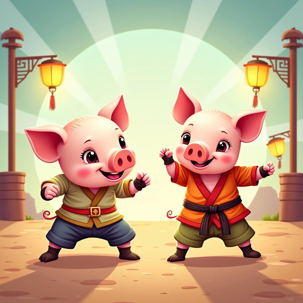 Game Kungfu Heo Nhí: Hình ảnh những chú heo nhỏ đáng yêu