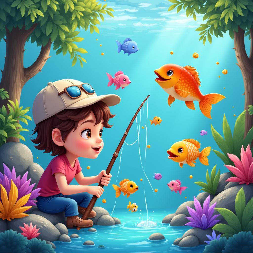 Game nuôi pet bắn cá Fishing Diary: Nâng cấp cá cưng thành vua biển